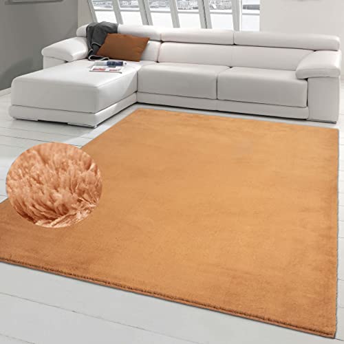 Teppich-Traum Teppich Wohnzimmer Flurläufer Gangläufer waschbar weich mit angenehmem Uni-Design in Terra 240 x 340 cm von Teppich-Traum