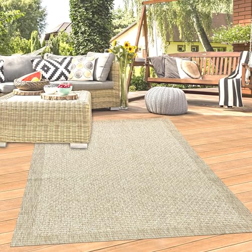 Teppich-Traum Teppich Wohnzimmer Outdoor Garten Balkon Terrasse wetterfest strapazierfähig farbecht mit originellem unifabenen Muster in beige, 240 x 340 cm Teppich-Traum Teppich Wohnzimmer Outdoor Garten Balkon Terrasse wetterfest strapazierfähig farbecht mit originellem unifabenen Muster in beige, 240 x 340 cm von Teppich-Traum