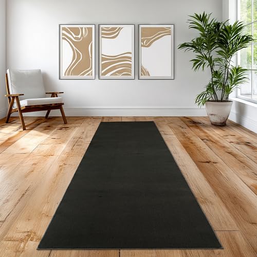 Teppich-Traum Teppich Wohnzimmer Schlafzimmer Büro edel modern stilvoll weich pflegeleicht zeitgemäßes Design Elegantes Wohnaccessoire dekorativ luxuriös hochwertig schwarz 80 x 150 cm von Teppich-Traum