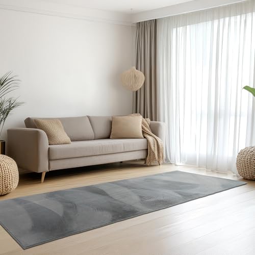Teppich-Traum Teppich Wohnzimmer Schlafzimmer Flur Läufer Kurzflorteppich Hasenfell Kunstfell Optik seidig weich samtig schimmernd pflegeleicht einfarbig anthrazit 80 x 300 cm Teppich-Traum Teppich Wohnzimmer Schlafzimmer Flur Läufer Kurzflorteppich Hasenfell Kunstfell Optik seidig weich samtig schimmernd pflegeleicht einfarbig anthrazit 80 x 300 cm von Teppich-Traum