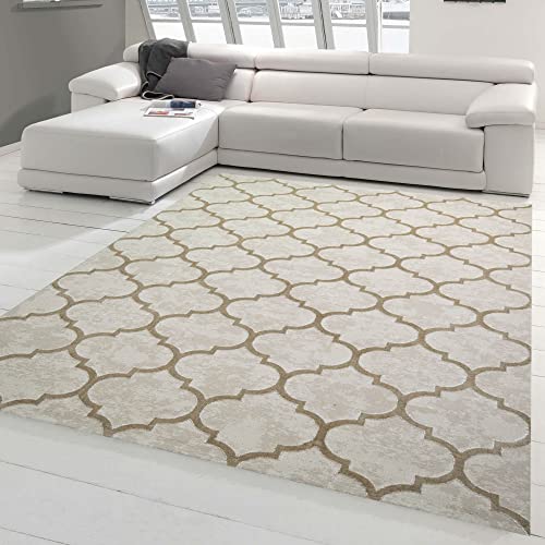 Teppich-Traum Wohnzimmerteppich mit marokkanischem Muster in beige, Größe 160x230 cm von Teppich-Traum