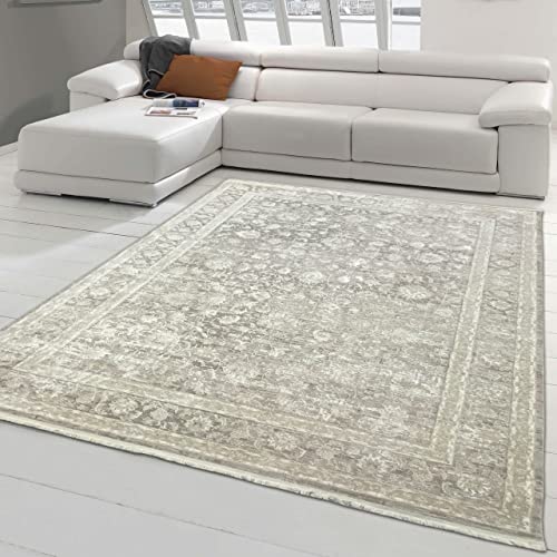 Teppich-Traum Wohnzimmerteppich mit orientalischem Blumendesign | hell-dunkel Effekt | in Creme, Größe 120x170 cm von Teppich-Traum