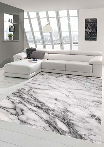 Teppich-Traum großer Marmor Optik Teppich für Wohn- & Schlafzimmer in grau, Größe 200 x 290 cm von Teppich-Traum
