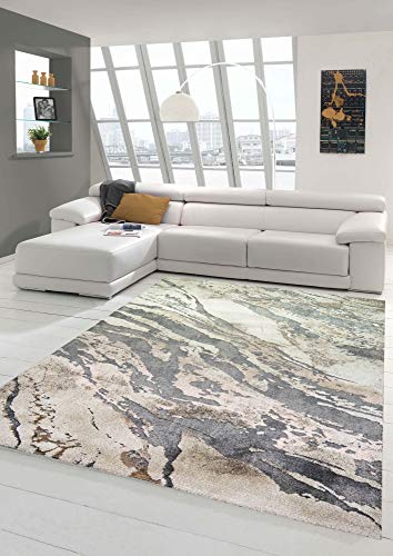 Teppich-Traum moderner Designerteppich im Marmor Design | Wohn- & Schlafzimmer | grau beige, Größe 200 x 290 cm von Teppich-Traum