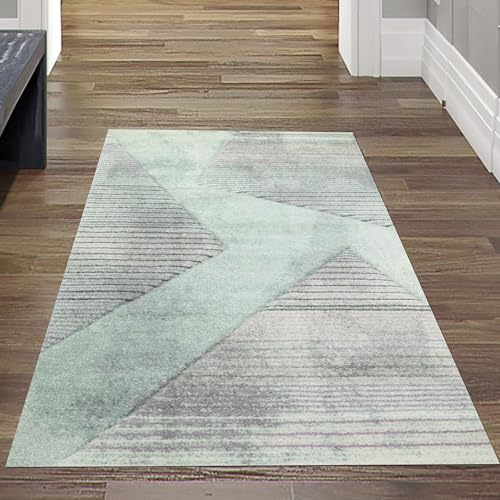 Teppich-Traum moderner Wohnzimmerteppich abstraktes Muster gestreift schwarz grau grün rosa - pflegeleicht Größe 60x110 cm Teppich-Traum moderner Wohnzimmerteppich abstraktes Muster gestreift schwarz grau grün rosa - pflegeleicht Größe 60x110 cm von Teppich-Traum