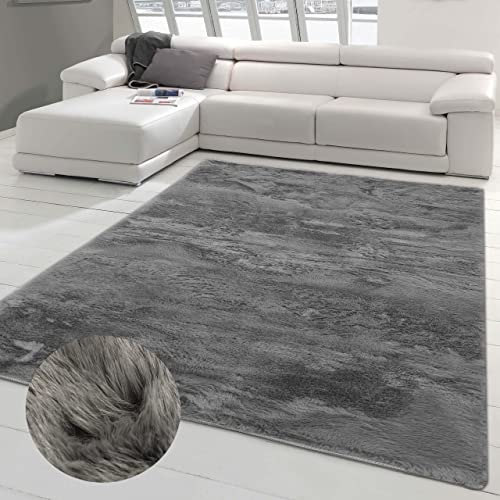 Teppich-TraumWohn- & Esszimmerteppich | waschbar & unempfindlich | Klassischer Stil anthrazit, 117x160 cm von Teppich-Traum