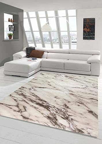 Teppich-Traum Marmor Optik Teppich für Wohn- & Schlafzimmer in Creme beige, Größe 120x170 cm von Teppich-Traum