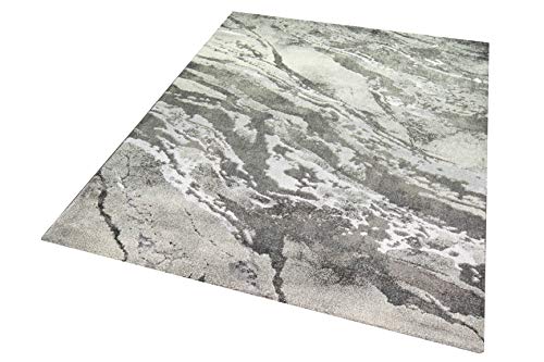 Teppich-Traum moderner Designerteppich im Marmor Design | Wohn- & Schlafzimmer | grau Creme, Größe 120x170 cm von Teppich-Traum