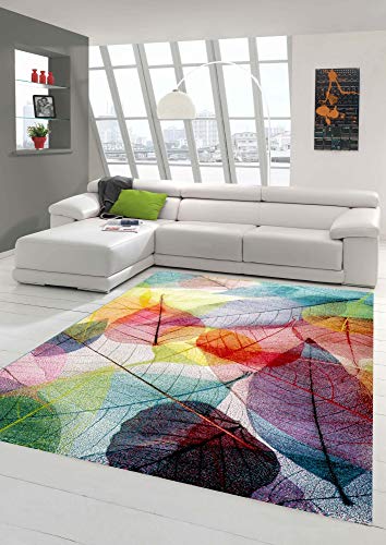 Teppich modern Teppich Wohnzimmer Laub bunt Größe 200 x 290 cm von Teppich-Traum