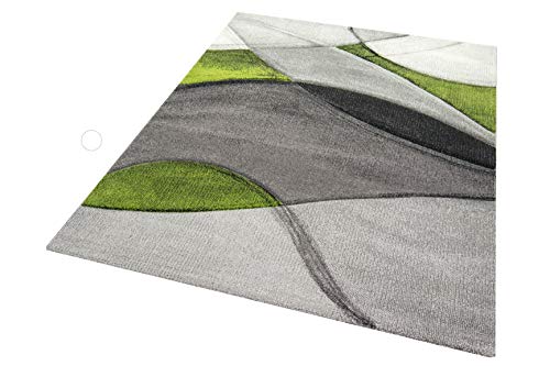 Teppich modern Teppich Wohnzimmer abstrakt in grün grau schwarz Größe 200 x 290 cm von Teppich-Traum