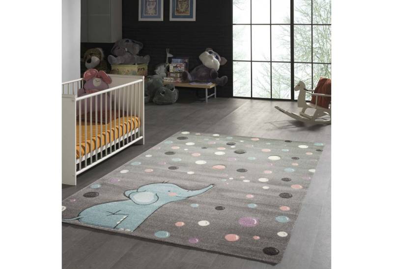 TeppichHome24 Kinderteppich Kinderteppich mit Punkten in grau blau, rechteckig, Höhe: 1.3 mm TeppichHome24 Kinderteppich Kinderteppich mit Punkten in grau blau, rechteckig, Höhe: 1.3 mm von TeppichHome24