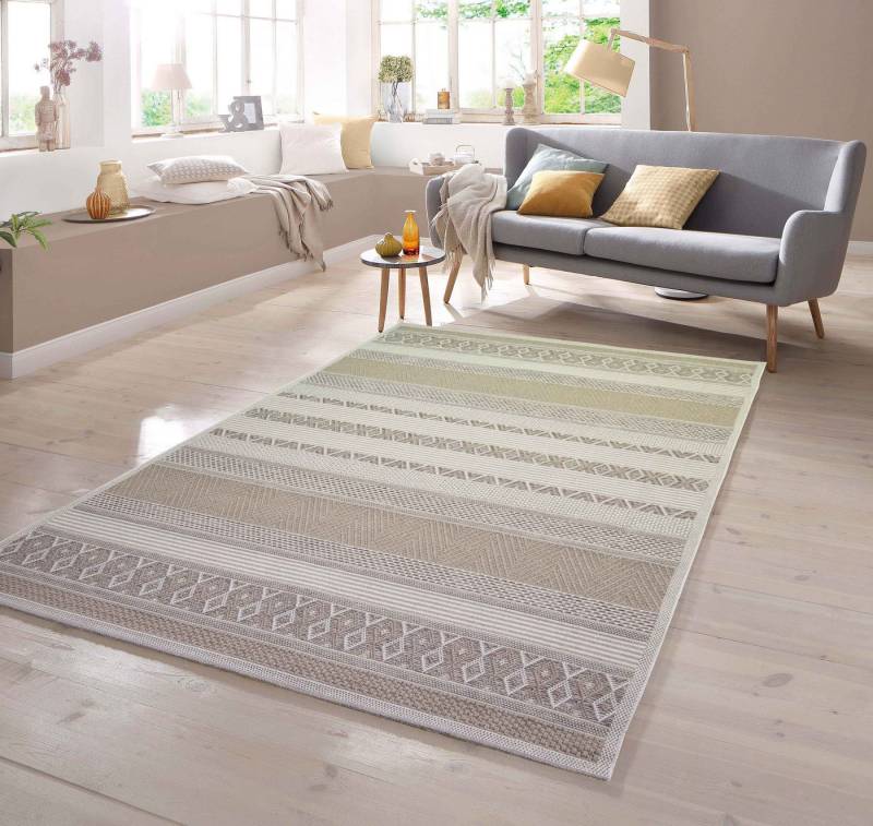 Outdoorteppich In- & Outdoor Teppich Sisal Optik Rautenmuster – beigefarben, TeppichHome24, rechteckig, Höhe: 5 mm von TeppichHome24