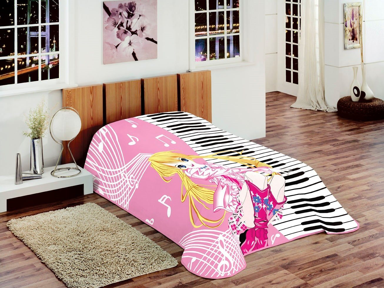 TeppichHome24 Tagesdecke Wohndecke Prinzessin mit Piano Design Bunt TeppichHome24 Tagesdecke Wohndecke Prinzessin mit Piano Design Bunt von TeppichHome24