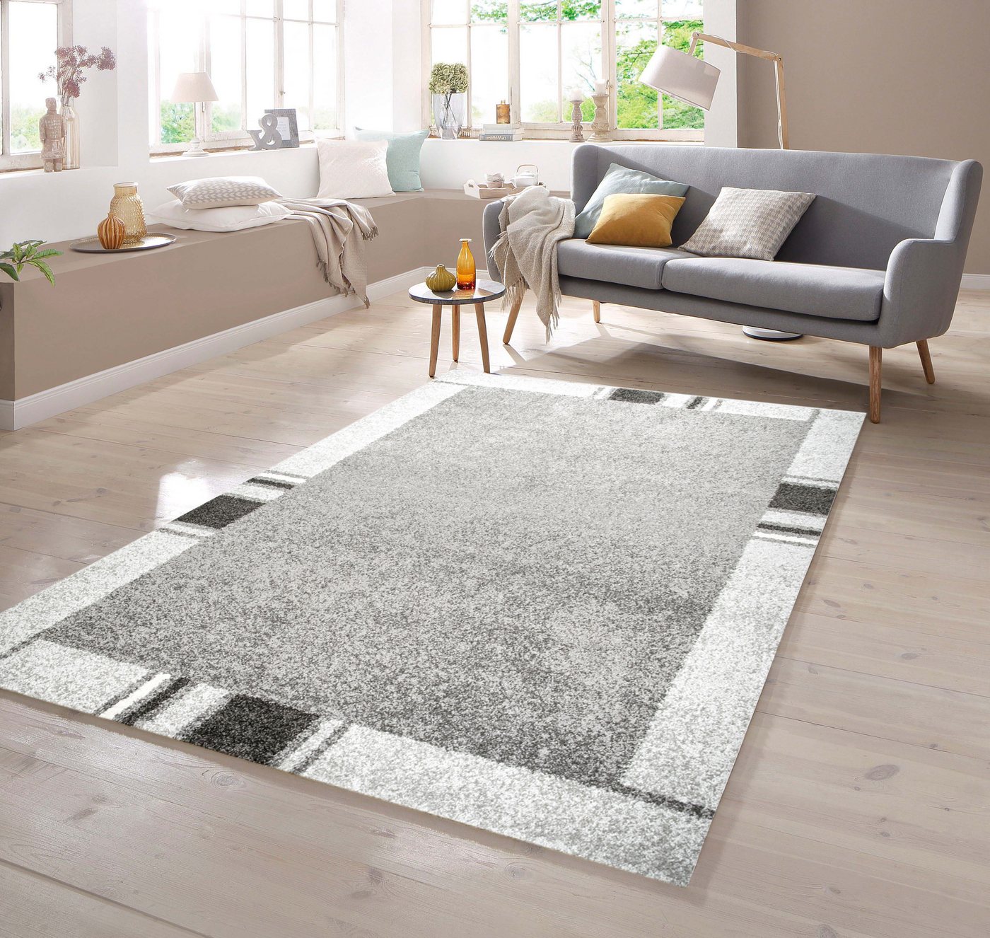 Teppich Designer Teppich im Barock Design Grau Beige, TeppichHome24, rechteckig von TeppichHome24