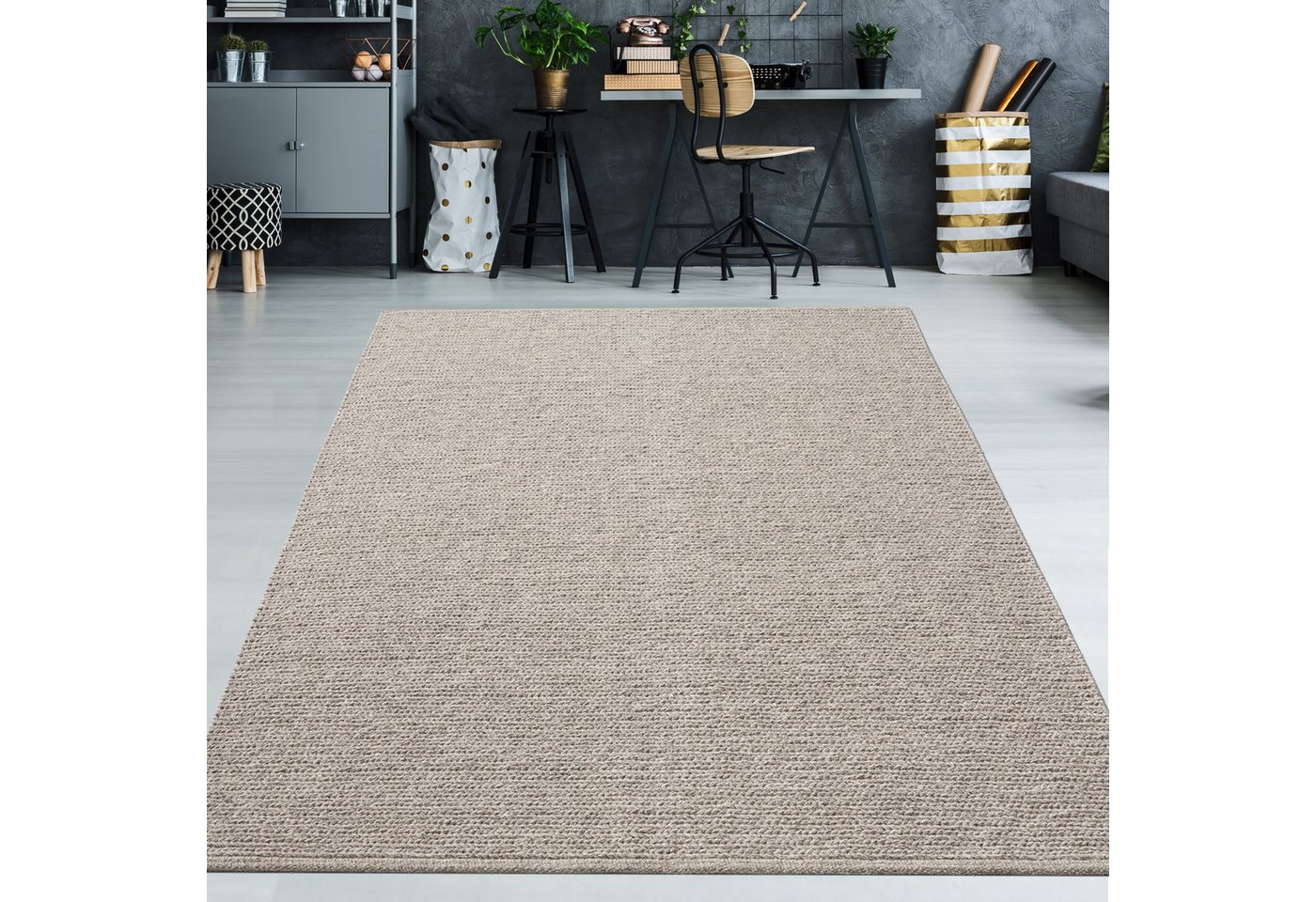 Teppich Handgewobener Wollteppich in beige, TeppichHome24, rechteckig von TeppichHome24