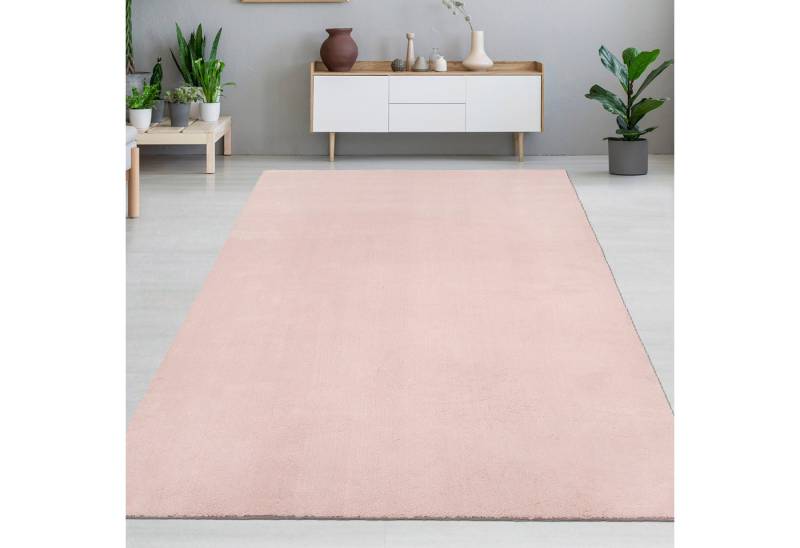 Teppich Hochflor-Teppich in Blush farbe, TeppichHome24, rechteckig, Höhe: 18 mm von TeppichHome24