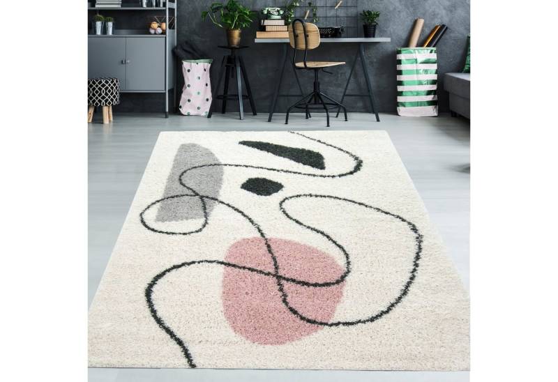 TeppichHome24 Teppich Hochflor Teppich mit Abstrakten Mustern, rechteckig von TeppichHome24