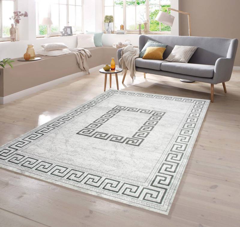 TeppichHome24 Teppich Moderner Teppich mit Glitzergarn mit Bordüre in Grau, rechteckig TeppichHome24 Teppich Moderner Teppich mit Glitzergarn mit Bordüre in Grau, rechteckig von TeppichHome24