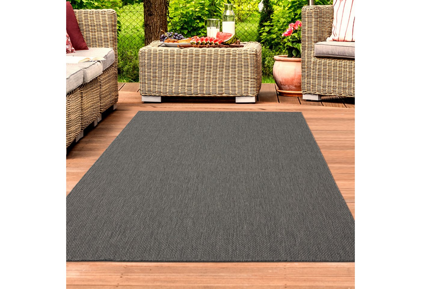 Teppich Teppich Modern Sisal In- & Outdoor creme, TeppichHome24, rechteckig, Höhe: 10 mm von TeppichHome24