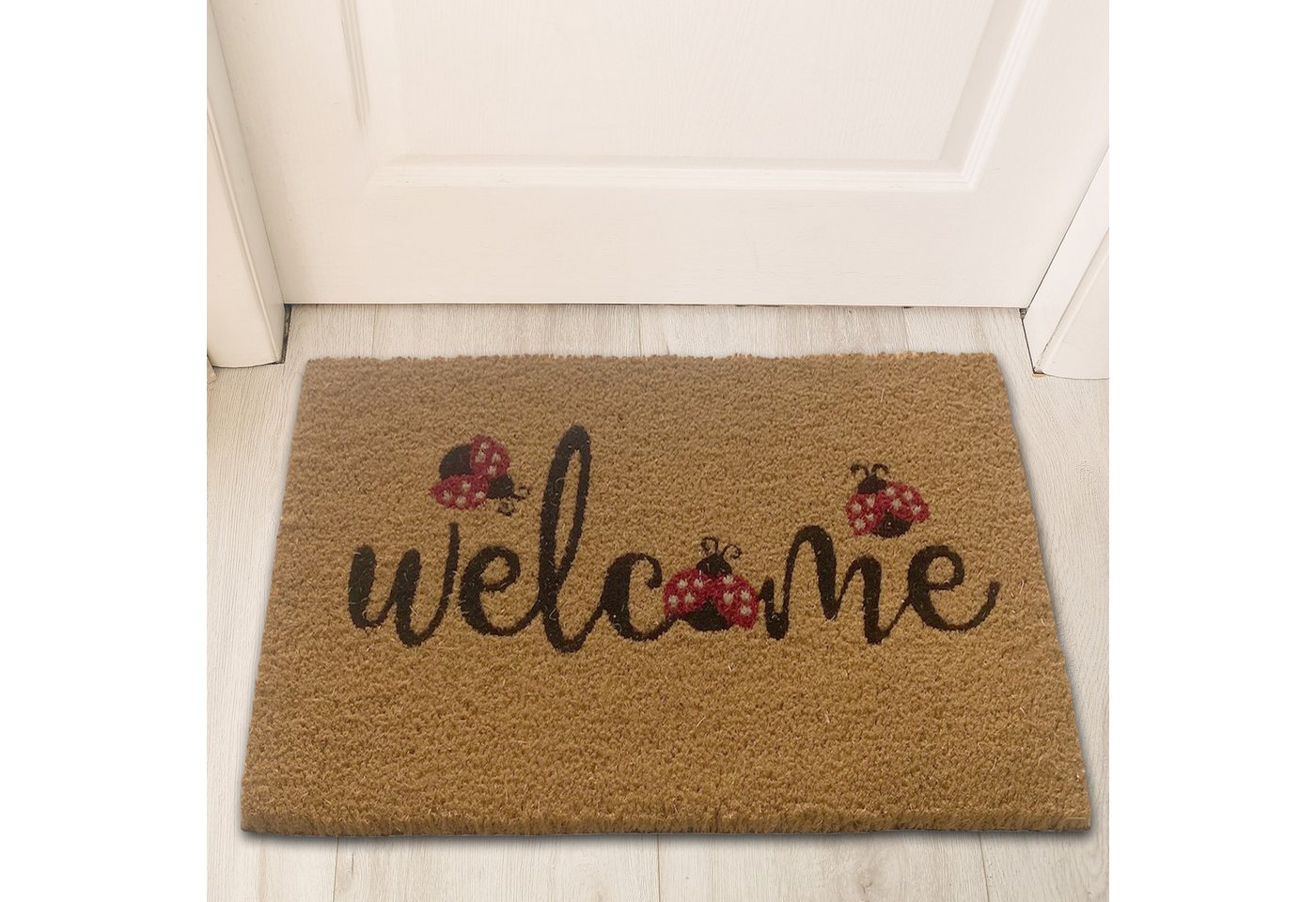 TeppichHome24 Outdoorteppich Robuster Fußabtreter mit Naturfasern • Marienkäfer in rot, Rechteckig TeppichHome24 Outdoorteppich Robuster Fußabtreter mit Naturfasern • Marienkäfer in rot, Rechteckig von TeppichHome24