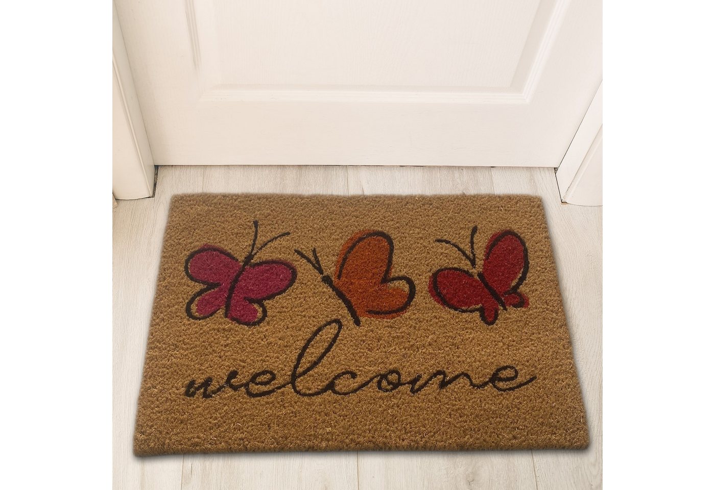 TeppichHome24 Outdoorteppich Robuster Fußabtreter mit Naturfasern • Welcome in bunt, Rechteckig TeppichHome24 Outdoorteppich Robuster Fußabtreter mit Naturfasern • Welcome in bunt, Rechteckig von TeppichHome24