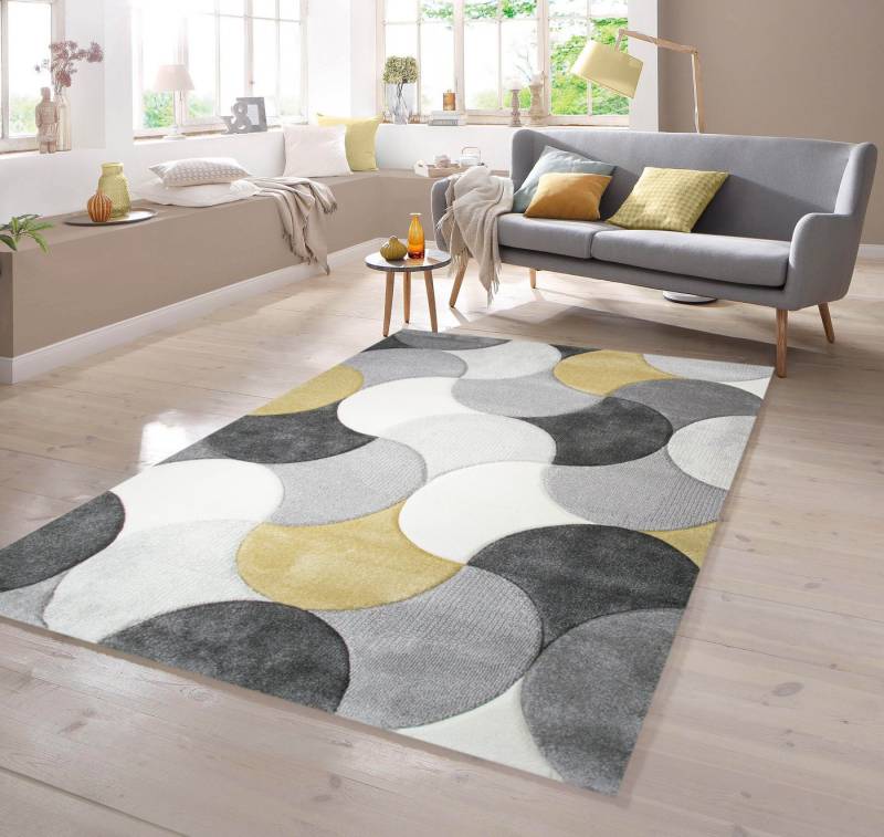 TeppichHome24 Teppich Designer Teppich mit Tropfen Muster in Grau Creme Gelb, rechteckig TeppichHome24 Teppich Designer Teppich mit Tropfen Muster in Grau Creme Gelb, rechteckig von TeppichHome24