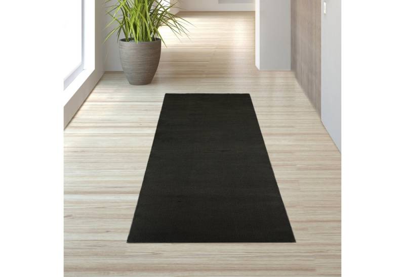TeppichHome24 Teppich Schwarzer Teppich weich und gemütlich pflegeleicht, rechteckig von TeppichHome24