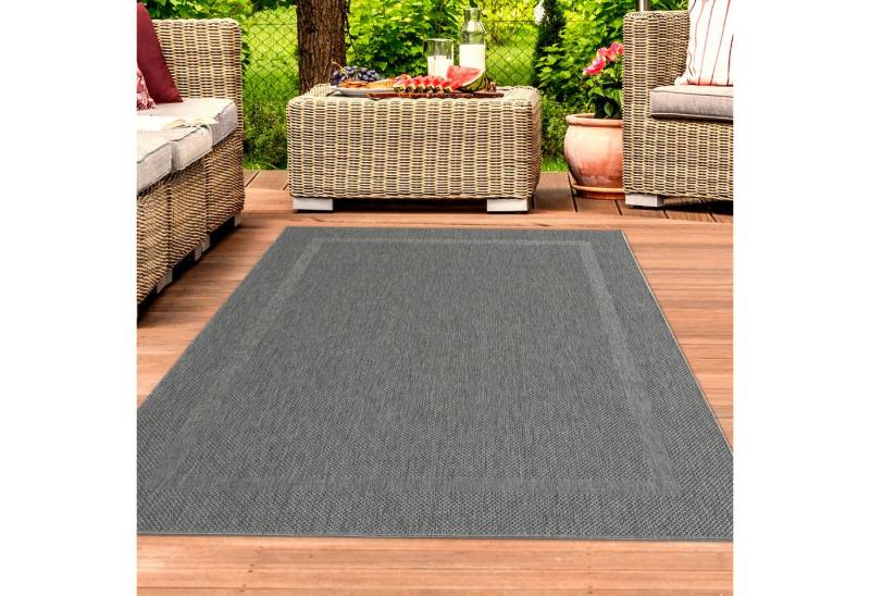 TeppichHome24 Teppich Sisalteppich mit dezenter Bordüre in anthrazit, rechteckig von TeppichHome24