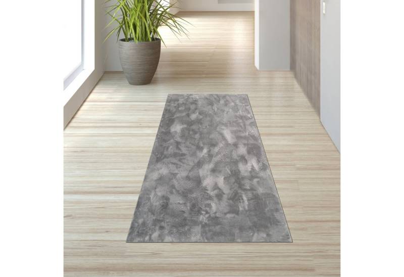 TeppichHome24 Teppich Teppich anthrazit weich pflegeleicht saugrobotergeeignet, rechteckig von TeppichHome24