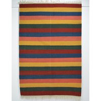 No 275 Handmade Rug Carpet Nomad Kelim Unique Item Nature Color Wool On High Quality Kilim 183 X 120 cm. | 6 3, 9 Ft. No 275 Handmade Rug Carpet Nomad Kelim Unique Item Nature Color Wool On High Quality Kilim 183 X 120 cm. | 6 3, 9 Ft. von Teppichhaus