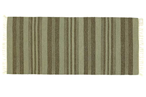 Kelim 140x70 Handgewebt Teppich 70x140 Grau Streifen Linien Handarbeit c von Teppichprinz