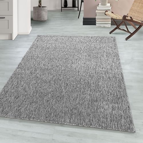 Teppium Moderner Kurzflor Teppich Läufer Flur 80 x 150 cm Hellgrau - Waschbarer Teppich Meliert, Flauschig und Weich - Ideal als Bettvorleger im Schlafzimmer, Küchenläufer oder Wohnzimmerteppich von Teppium