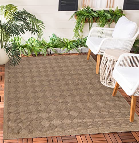 Teppium Outdoor Teppich Wetterfest 80 x 150 cm Natur Sisal und Jute Optik - Küchenläufer Waschbar rutschfest, Wasserfest, Boho Design, Pflegeleicht - Ideal für Balkon, Terassen, Garten, Camping von Teppium