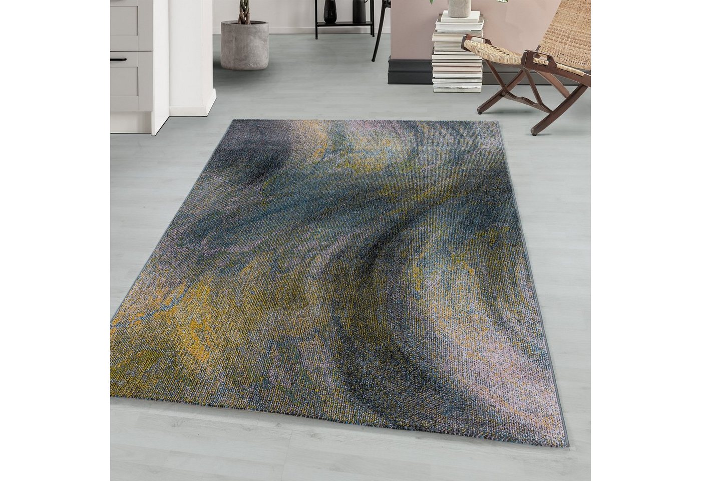 Teppich Abstrakt Wellen Design, Teppium, Rechteckig, Höhe: 8 mm, Kurzflor Teppich Wohnzimmer Abstrakt Wellen Design verschidene größe von Teppium