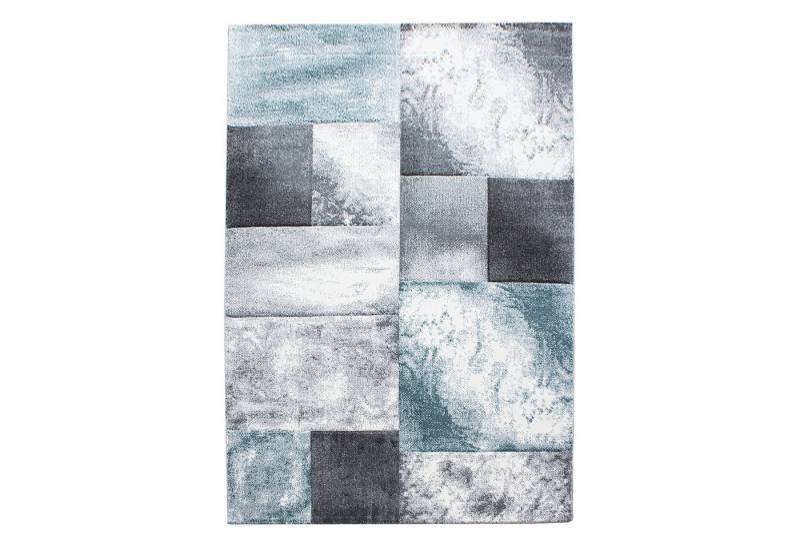 Teppium Teppich Kariert Design, Rechteckig, Höhe: 13 mm, Designer Wohnzimmer Teppich Kurzflor Konturenschnitt Kariert Design von Teppium
