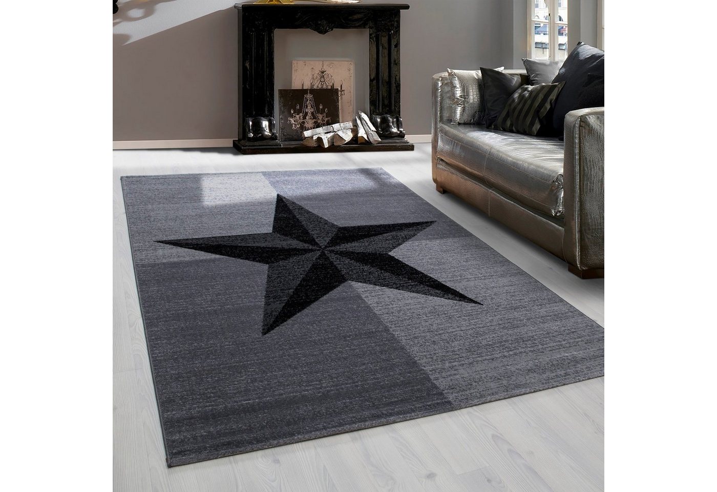 Teppich Sterne-Design, Teppium, Läufer, Höhe: 6 mm, Teppich Wohnzimmer von Teppium