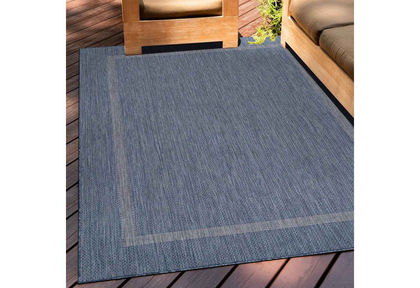 Teppich Unicolor - Einfarbig, Teppium, Rechteckig, Höhe: 5 mm, Teppich Wetterfest Balkon Küchenteppich Flachgewebe Sisaloptik von Teppium