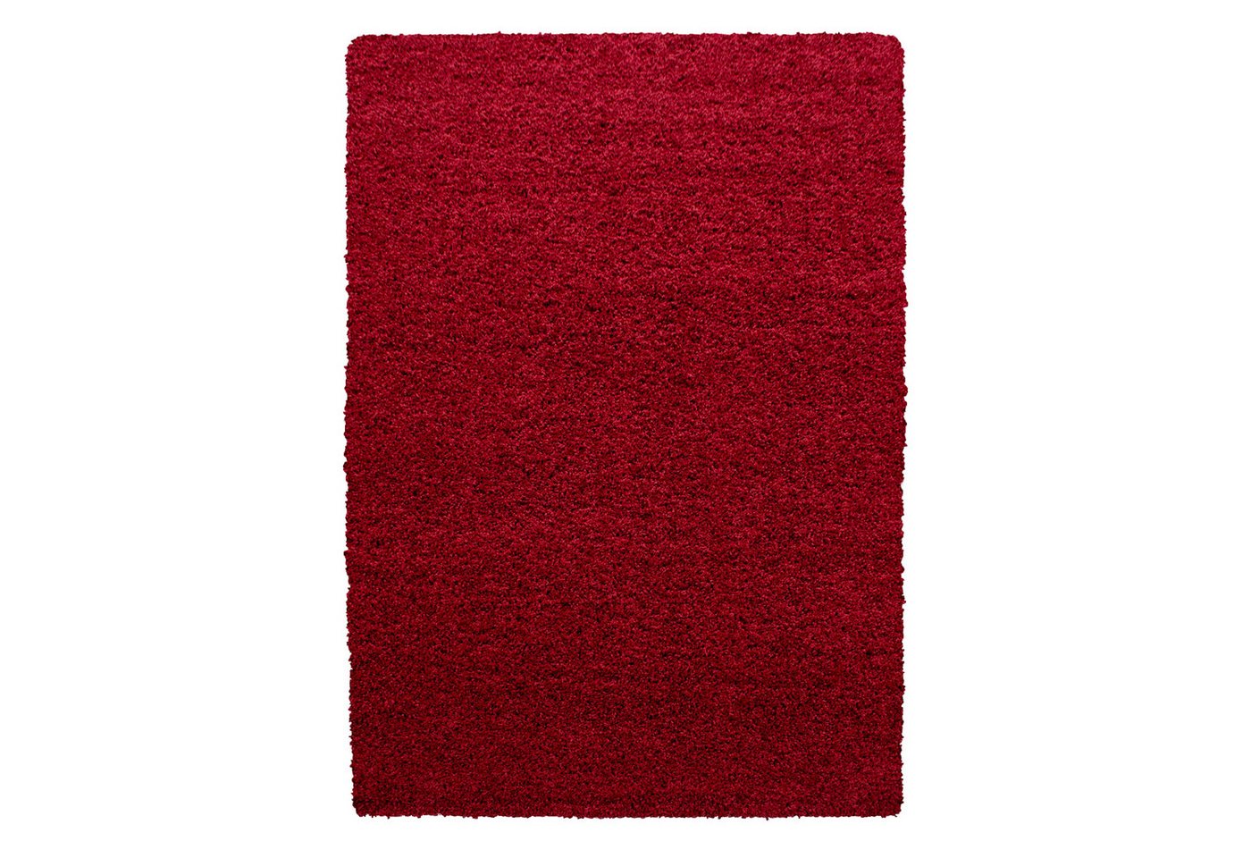 Teppich Unicolor - Einfarbig, Teppium, Rechteckig, Höhe: 50 mm, Teppich Rot Einfarbig Shaggy 50 mm Florhöhe Teppich Wohnzimmer von Teppium