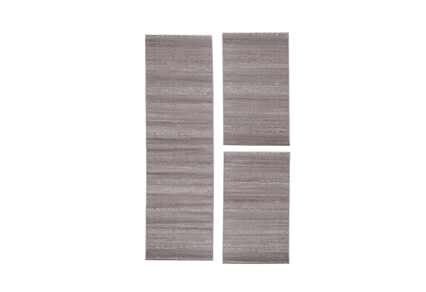Teppich Unicolor - Einfarbig, Teppium, Rechteckig, Höhe: 6 mm, Schlafzimmer Teppich Bettumrandung Rechteckig Set 3 teilig Beige von Teppium