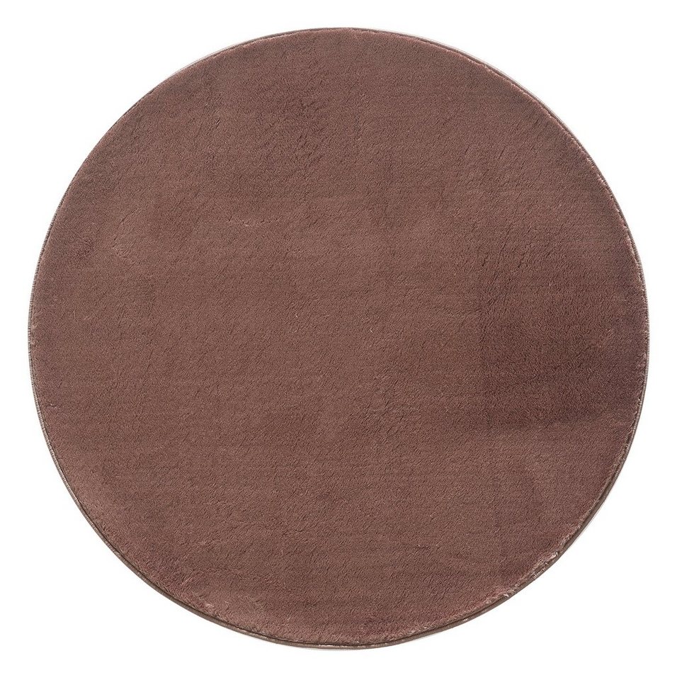 Teppich Unicolor - Einfarbig, Teppium, Rund, Höhe: 25 mm, Teppich Rund Shaggy Wohnzimmer Einfarbig Plüsch Versch. Größen Farben von Teppium