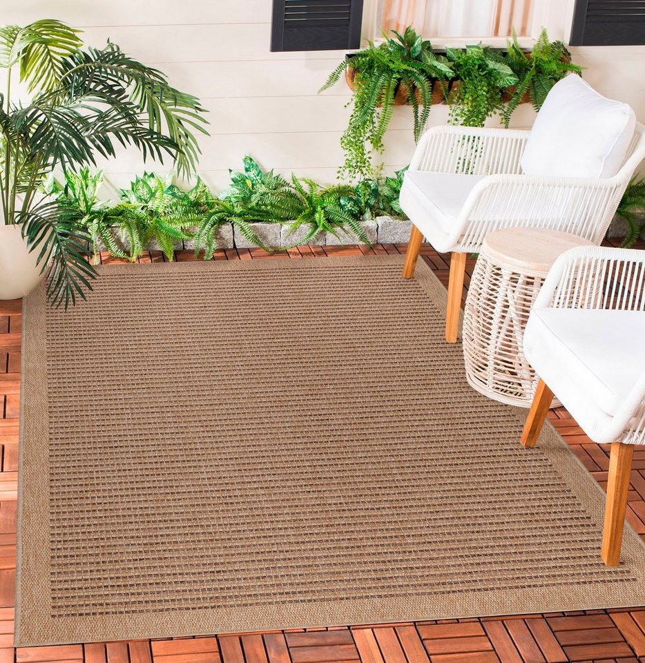 Teppich Vintage Design, Teppium, Rechteckig, Höhe: 5 mm, Outdoor Teppich Vintage Design Natur Optik für Küche Balkon Terrasse von Teppium