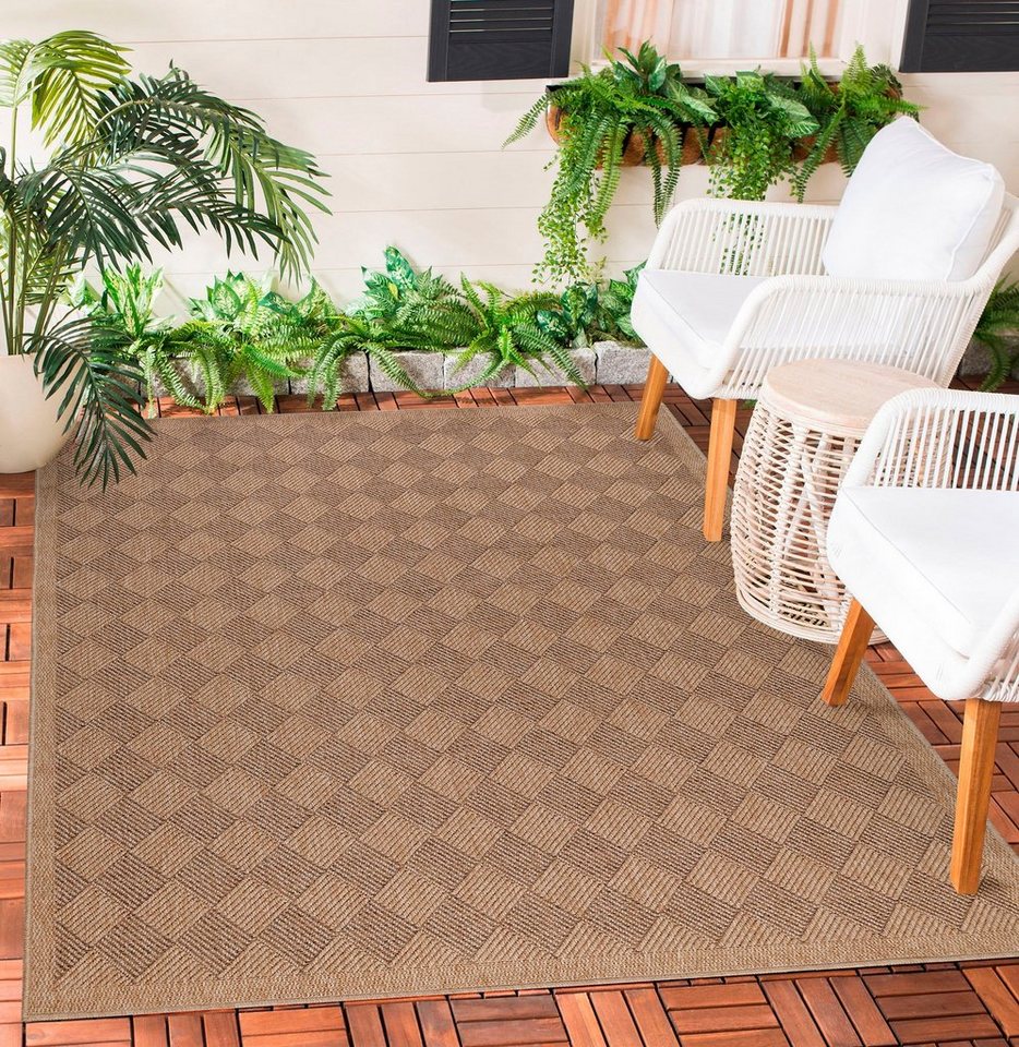 Teppich Vintage Design, Teppium, Rechteckig, Höhe: 5 mm, Outdoor Teppich Vintage Design Natur Optik für Küche Balkon Terrasse von Teppium