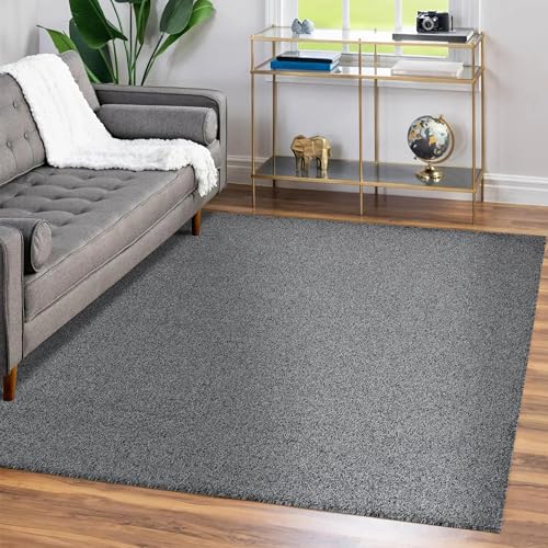 Teppium Moderner Kurzflor Teppich Läufer Flur 60 x 100 cm Grau - Waschbarer Teppich, Flauschig und Weich - Ideal als Bettvorleger im Schlafzimmer, Küchenläufer oder Wohnzimmerteppich von Teppium