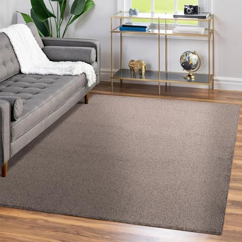 Teppium Moderner Kurzflor Teppich Läufer Flur 60 x 100 cm Mokka - Waschbarer Teppich, Flauschig und Weich - Ideal als Bettvorleger im Schlafzimmer, Küchenläufer oder Wohnzimmerteppich von Teppium