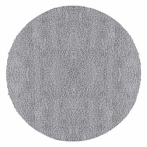 Teppium Moderner Hochflor Teppich Wohnzimmer 200 cm Rund Hellgrau - Shaggy Flauschiger Teppich, Extra Weich, Pflegeleicht und Einfarbig - für Schlafzimmer, Küche und Esszimmer von Teppium