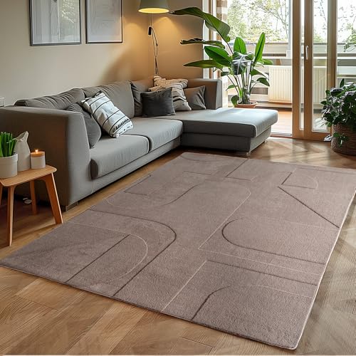 Teppium Boho Teppich 160 x 230 cm Beige – Weicher Skandinavischer Kurzflor mit 3D-Effekt – Waschbar & Pflegeleicht – Moderner Teppich für Wohnzimmer, Esszimmer oder Schlafzimmer Teppium Boho Teppich 160 x 230 cm Beige – Weicher Skandinavischer Kurzflor mit 3D-Effekt – Waschbar & Pflegeleicht – Moderner Teppich für Wohnzimmer, Esszimmer oder Schlafzimmer von Teppium