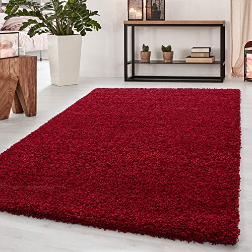 Teppium Hochflor Teppich Wohnzimmer Shaggy 160 x 230 cm Rot - Flauschiger Teppich Extra Weich, Waschbar und Modern Einfarbig Design - Langflor Teppich für Schlafzimmer, Esszimmer und Küche Teppium Hochflor Teppich Wohnzimmer Shaggy 160 x 230 cm Rot - Flauschiger Teppich Extra Weich, Waschbar und Modern Einfarbig Design - Langflor Teppich für Schlafzimmer, Esszimmer und Küche von Teppium