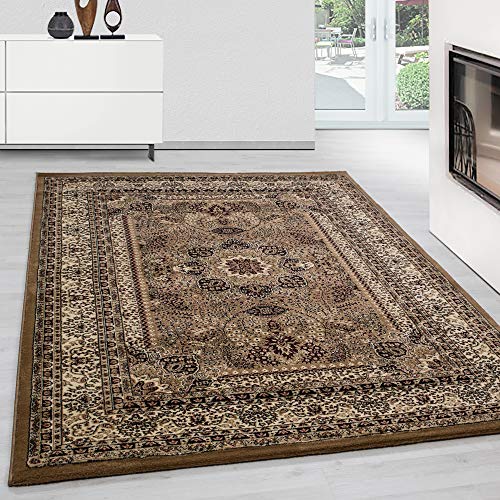 Teppium Kurzflor Teppich Läufer Flur 80 x 150 cm Beige Vintage Look - Orientteppich Waschbar, Orientalisch Design, Pflegeleicht und Weich - Ideal als Bettvorleger im Schlafzimmer und Küchenläufer von Teppium
