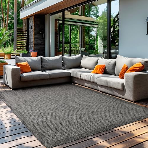 Teppium Modern Outdoor Teppich Wetterfest 140 x 200 cm Schwarz- Flachgewebe Sisaloptik Balkon Teppich Wasserfest - Waschbarer Teppich für Garten, Terrasse, Camping und Küche Teppium Modern Outdoor Teppich Wetterfest 140 x 200 cm Schwarz- Flachgewebe Sisaloptik Balkon Teppich Wasserfest - Waschbarer Teppich für Garten, Terrasse, Camping und Küche von Teppium