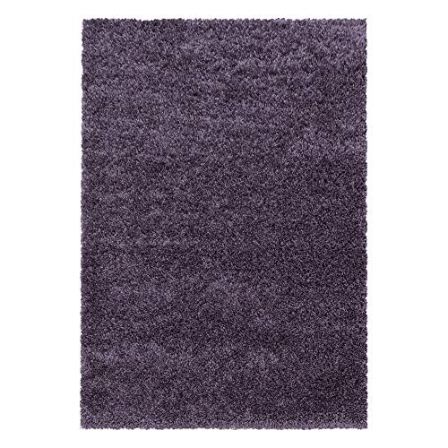 Teppium Moderner Hochflor Teppich Wohnzimmer 300x400 cm Violett - Shaggy Flauschiger Teppich, Extra Weich, Pflegeleicht und Einfarbig - für Schlafzimmer, Küche und Esszimmer von Teppium